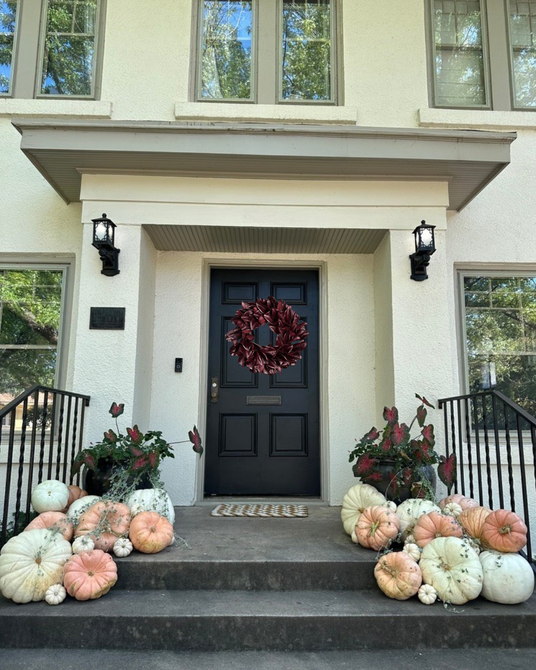 Merlot Magnolia Leaf Wreath