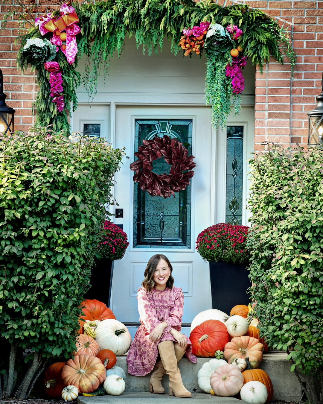 Merlot Magnolia Leaf Wreath